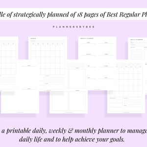 Daily Weekly Monthly Planners Printable Digital Undated Planner Bundle ...