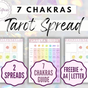 7 Chakras Tarot Journal Printable, Tarot Spreads, Chakra Guide, Tarot Stickers Printable, Tarot Journal ,Tarot Journal, Unique Tarot Spreads