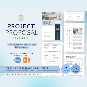 Project Proposal Template, Project Proposal Presentation, Editable Business Project Proposal, Client Proposal Canva Template, Project Guide