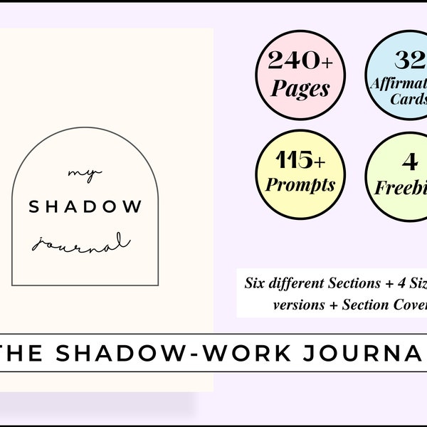 Shadow Work Journal, Shadow Work Workbook, Shadow Work Oracle Prompts, Inner Child Healing Planner, Enlightenment, Self Love Printable PDF