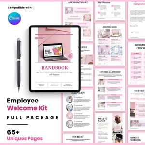 2025 Employee Onboarding Template: New Hire Handbook, Welcome Packet & Editable Canva eBook, Complete New Hire Checklist Teams, HR workbook