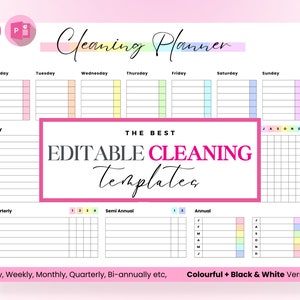 Editable Cleaning Planner: Home Chore Chart (Printable)