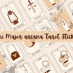 Mini Tarot Card Stickers |22 Major Arcana |Tarot Printable Cards Sticker |Cute Mystic Sticker |DIY Tarot Journal Printable| Planner Stickers