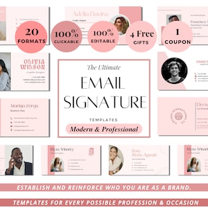 Professional Gmail Signature, Email Signature Template Canva, Personal Email Signature Clickable Links & Logo Email Clients Realtors Teacher