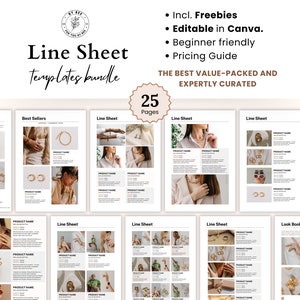 Wholesale Lookbook Flyer Canva Sell sheet, Wholesale Line Sheet Template, Business Catalog Template, Etsy Product List, Wholesale Price List