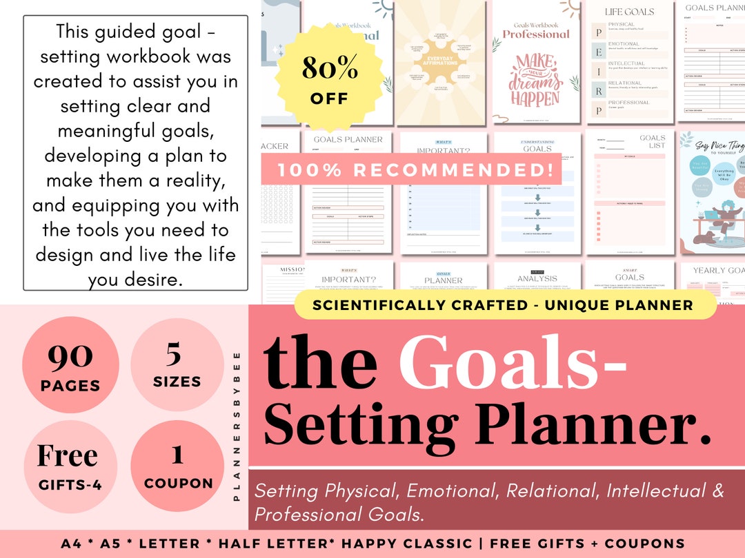 Goal Setting Printable, Goal Planning Workbook, Goal Tracking Journal