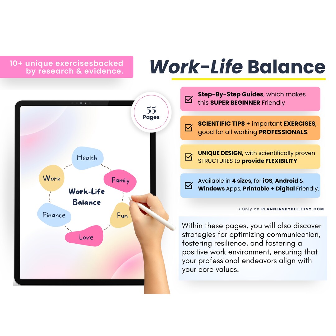 Work Life Balance: Work & Life Planner, Daily Productivity Goals, Time ...