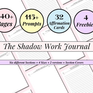 Shadow Work Prompts, Shadow Work Workbook, Shadow Work Oracle Journal, Inner Child Healing Journal, Enlightenment, Self Discovery Printable