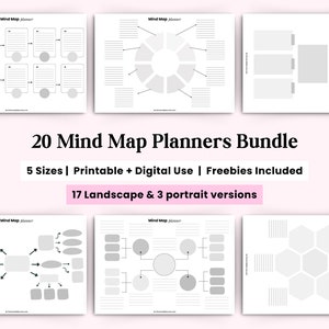 Mind Map, Mind Map template, Printable Mind Map Planner, Study Guide Template, Brain Dump, Brainstorming, Idea Map, Note Taking Diagram