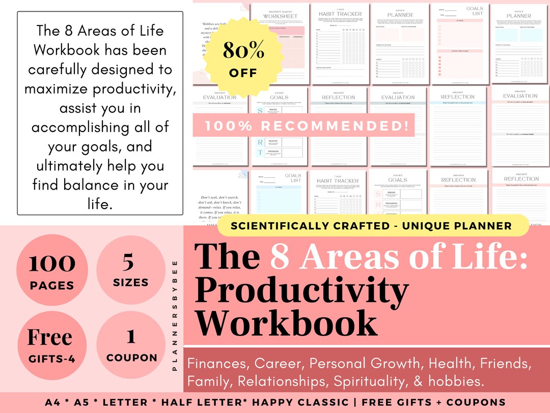 Productivity Printable, 2025 Life Organizer Template, Goals & Personal