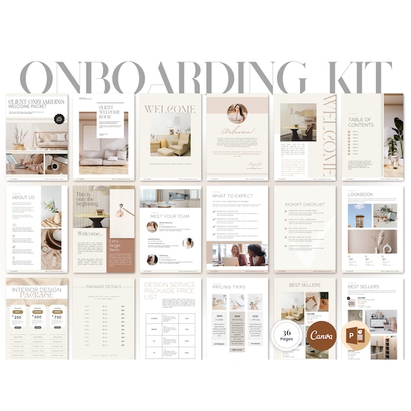Client Welcome Packet, Onboarding Canva Template, Virtual Assistant, Coaching, Interior Design Welcome Guide Package, Services & Pricing PDF