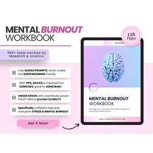 Burnout and Prevention Resource Pack, Stress worksheets, self-care, therapy worksheets, self-help, mental health planner, anxiety journal