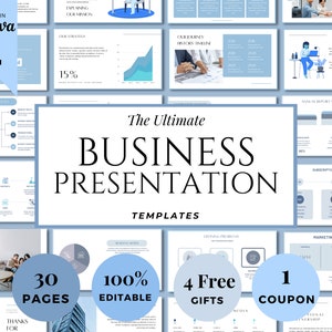 Canva Business PowerPoint Presentation Template, Course creator Education Professional Presentation Slides 2024 Presentation Template Bundle