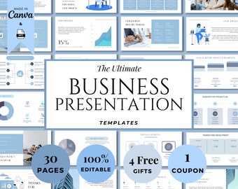 Canva Business PowerPoint Presentation Template, Course creator Education Professional Presentation Slides 2024 Presentation Template Bundle