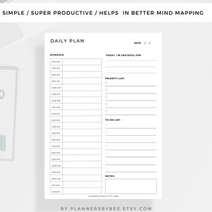 24 Hour Planner Daily Planner Printable Daily Planner - Etsy