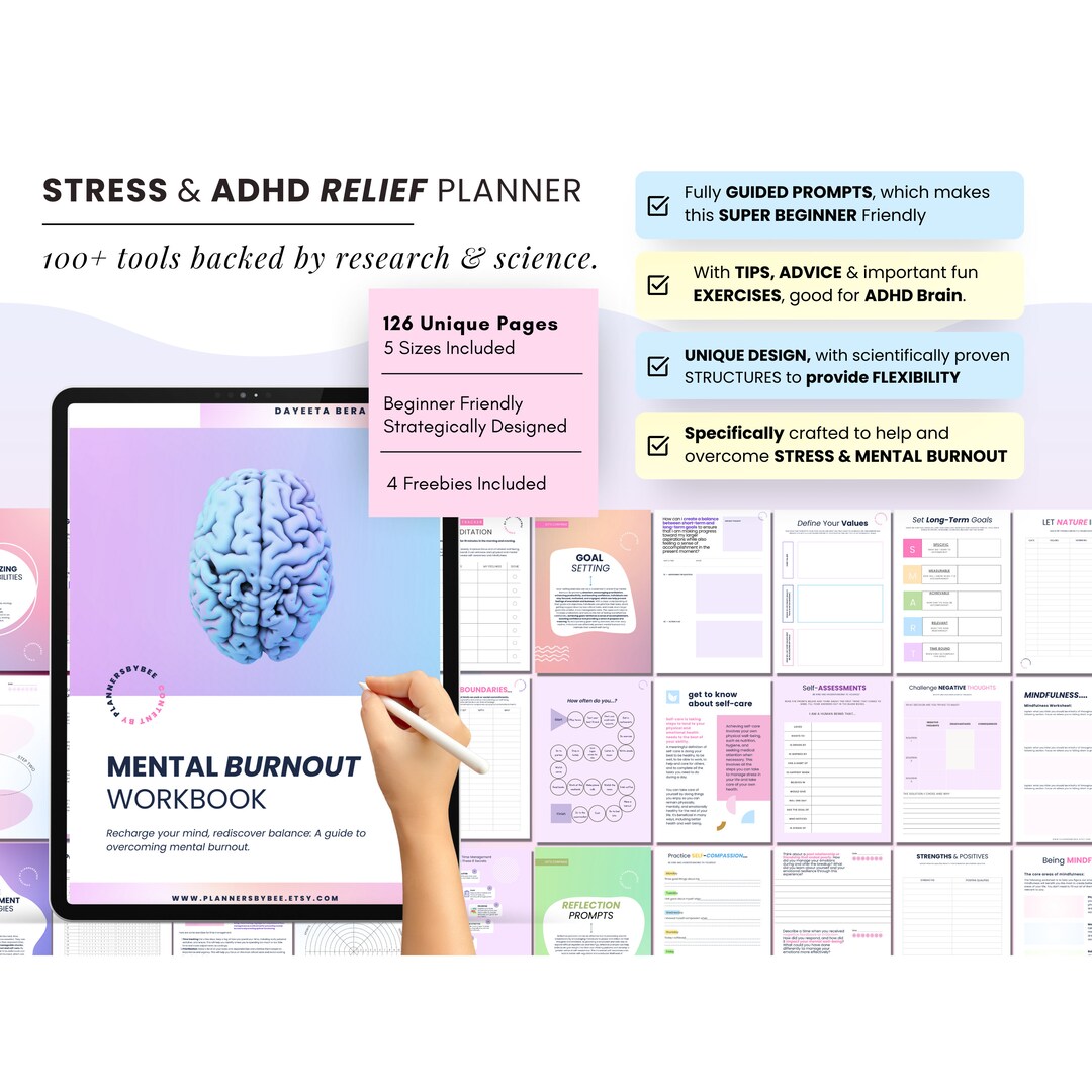 Stress Processing Journal Burnout Recovery Daily Mental - Etsy