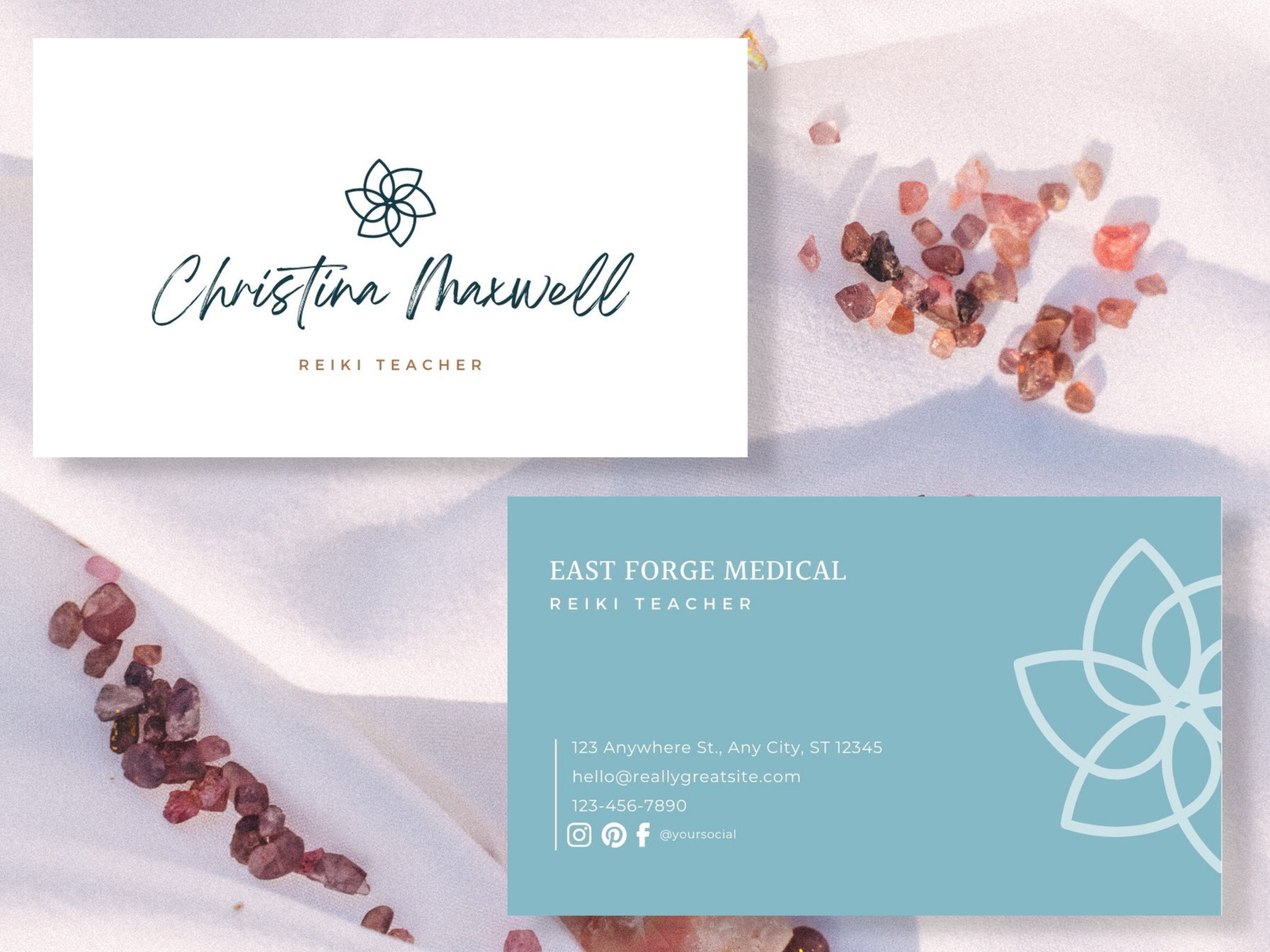 Reiki Business Card Template Reiki Practitioner Business Etsy