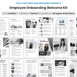 Employee Onboarding Plan Template, Employee Welcome Kit, Employee Handbook New Hire Welcome Employee Training Manual Onboarding Checklist HR
