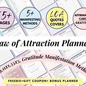 Manifestation Planner Printable, Dream Journal Digital, Mental Health Journal, Self-Care Worksheet, Manifestation, 369 Manifestation Journal