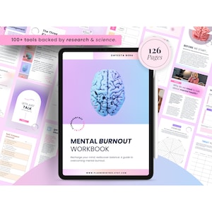 Mental Stress Burnout Planner, Stress Management, Burnout Processing Journal, Mental Health Anxiety ADHD, Emotional Stress Therapy Self Care