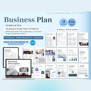 Small Business Plan Template Printable, Online Business Plan, Editable Business Plan, Modern Minimal Business Plan, Canva Template, Startup