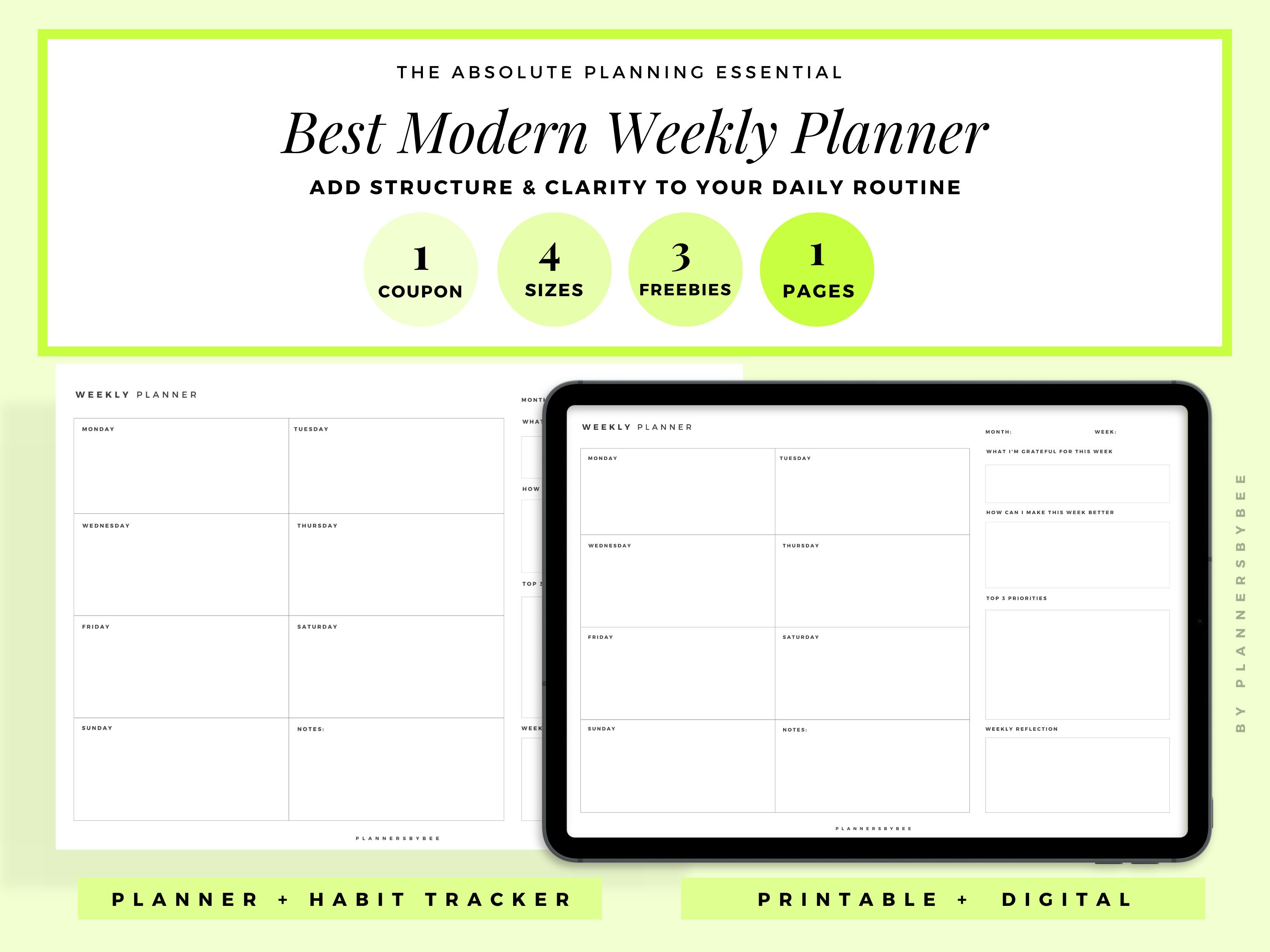 Undated Weekly Digital Planner Weekly Planner Horizontal - Etsy Österreich Undated weekly digital planner weekly planner horizontal - etsy Österreich