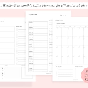 Office Tasks Planner Set Office Organizer Printables Work To Do List Work Schedule Employee Planner Business Meetings Work Emails Tracker