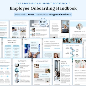 Employee Onboarding Template, Employee handbook template canva, Small business, New Hire Welcome Packet, HR Manual Guide, Company Policy pdf