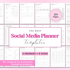 Social Media Planner, Content Planner, Social Media Manager, Instagram Planner, Facebook, Pinterest, Tiktok, Blog, Youtube, Digital Trackers