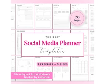 Social Media Planner, Content Planner, Social Media Manager, Instagram Planner, Facebook, Pinterest, Tiktok, Blog, Youtube, Digital Trackers