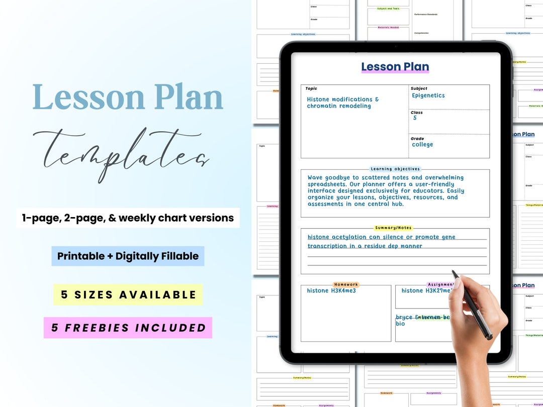Daily Lesson Plan Book Lesson Plan Template Lesson Planner - Etsy