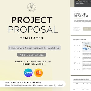 Project Proposal Template, Editable Business Proposal Templates, Project quote, Marketing Price List, Canva Pitch Deck, Small Business Plan