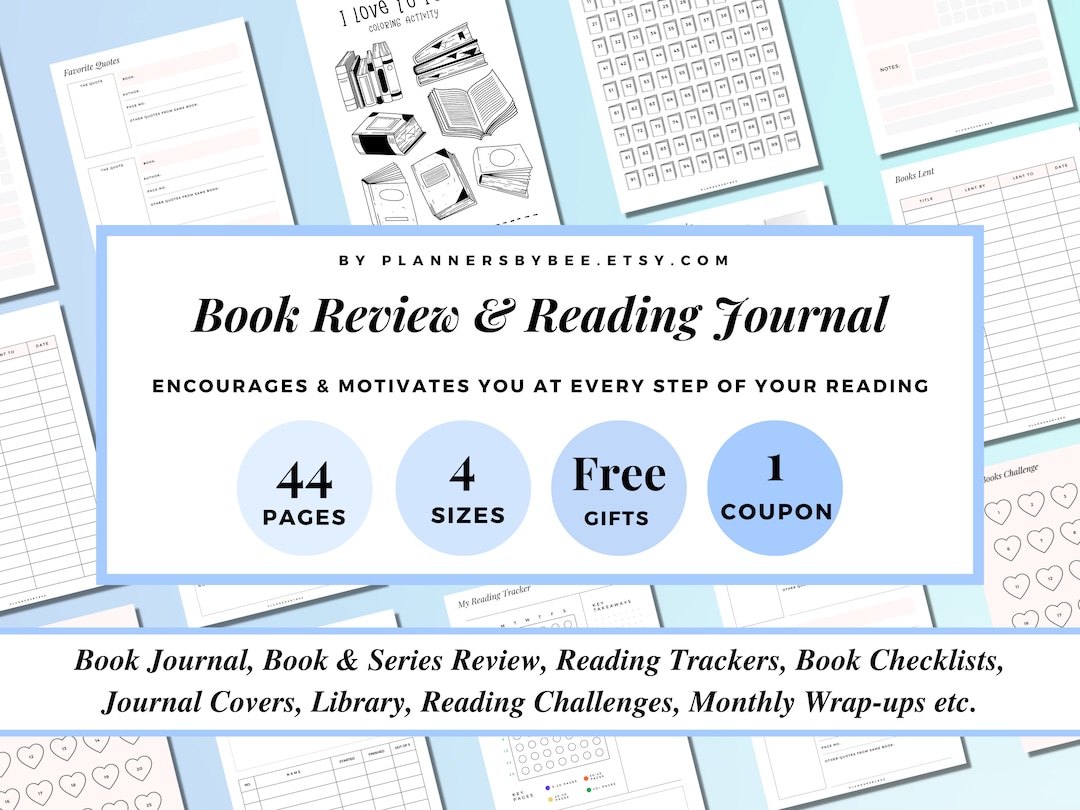 Book Club Journal Bundle Book Planner Reading Tracker Book Reading Journal  Spreads Reading Best Books Templates Reading Journal, Reading Log 
