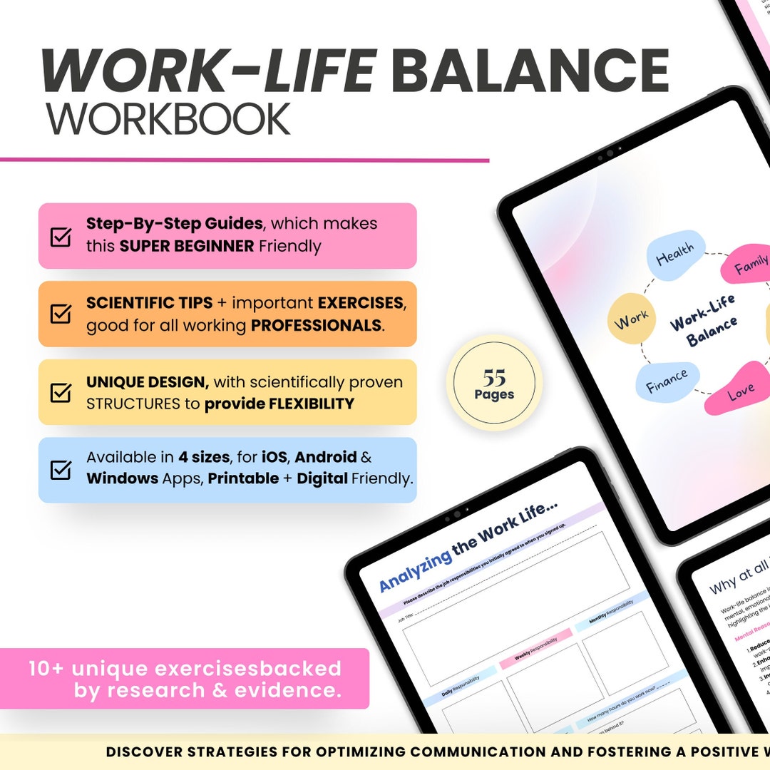 Work Life Planner, Work Boundaries, Balance Work & Life, Mental Health ...