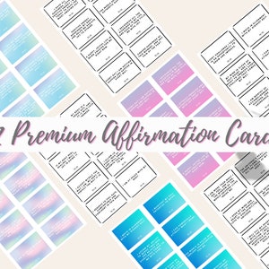 Positive Affirmation Cards Printable | Affirmation Deck | Manifestation Cards | Law of Attraction |Self-Affirmation| Self Love | Set of 32