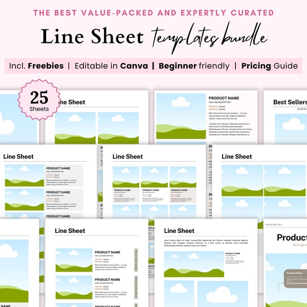 Business Catalog, Wholesale Price List, Small Line Sheet Templates, Wholesale Catalogue, Lookbook Sell Sheet, Product Flyer, Linesheet Canva