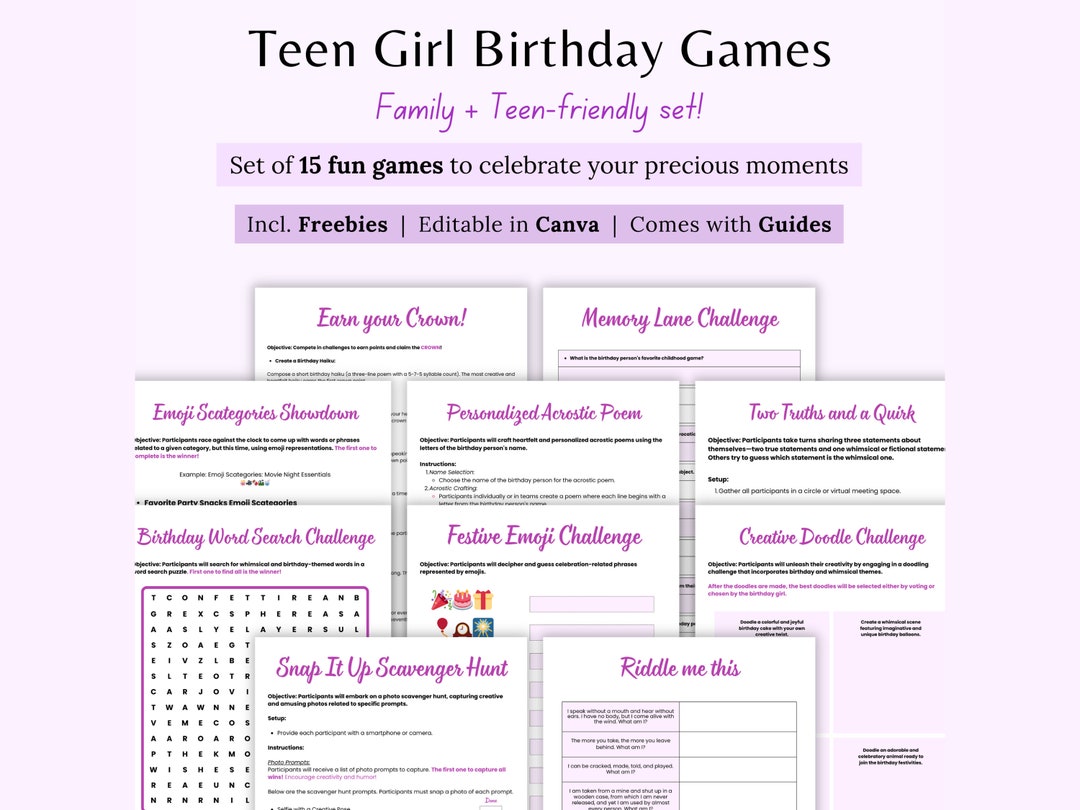 Birthday Games Printable Birthday Games for Kids, Birthday Game for ...