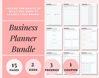 Business Planner Template Digital Business Planner Small Business Planner Minimalist Business Organizer Home Business Bundle Etsy Business