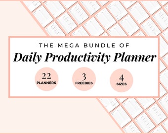Daily Planner Templates, Minimal Daily Planner PDF, Undated Daily Schedule, Work/Personal Day Planner,Best Daily Organizer Templates 2024-23