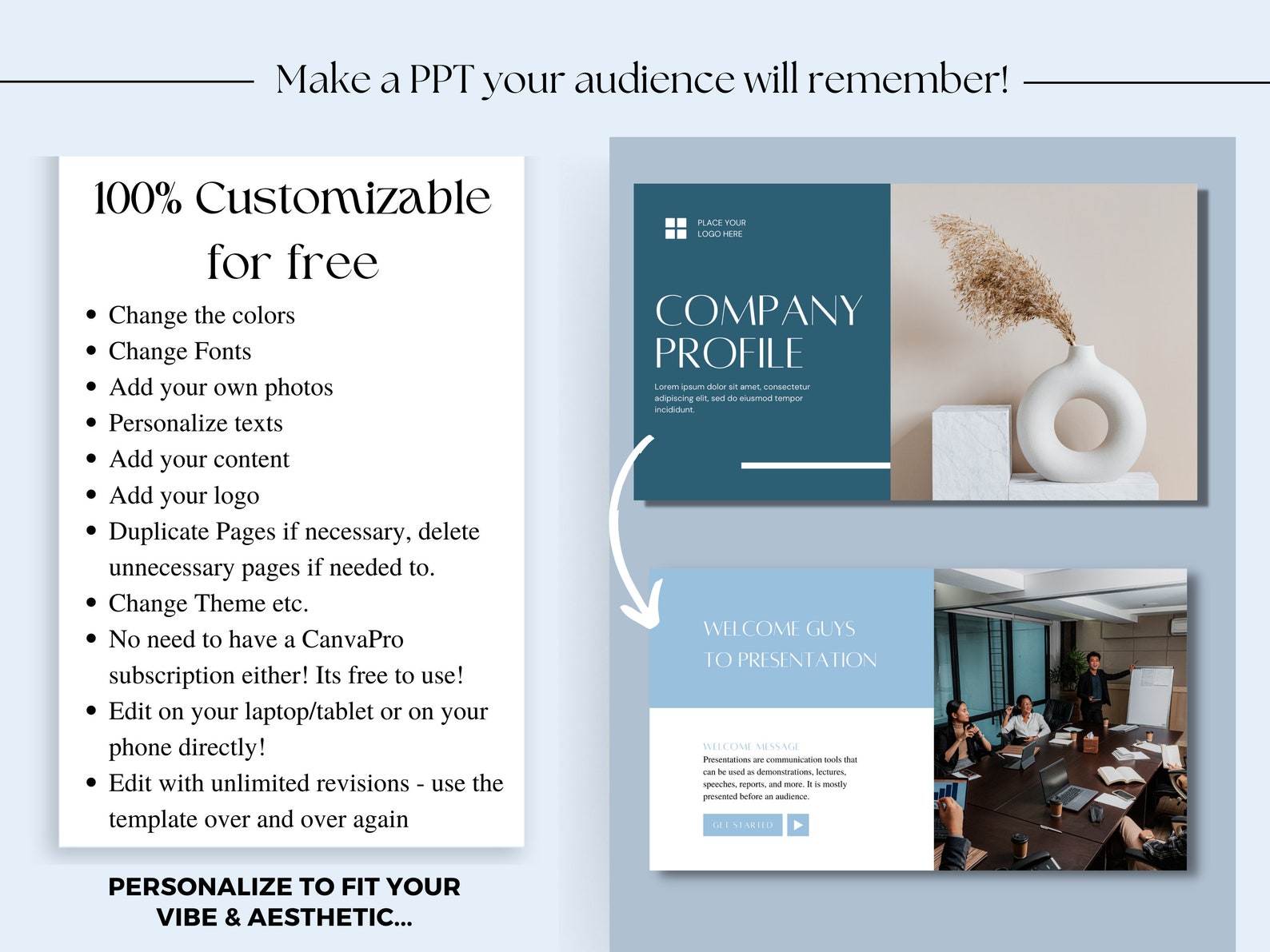 Editable Business Powerpoint Presentation Template Editable - Etsy