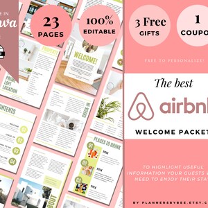 Airbnb Welcome Book Template, Editable Canva Welcome Guide, Air bnb House manual, Superhost eBook, Host signs, Signage, VRBO Vacation Rental