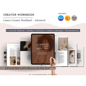Ebook & Workbook Template, Editable in Canva, Course Workbook, Entrepreneur Ebook, Business Lead Magnet, Worksheets, Checklists, Planners