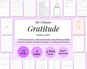 Gratitude Journal Printable Daily Gratitude Morning Reflection Mindfulness Planner Adults Kids Women Gratitude Self Care Templates Gratitude