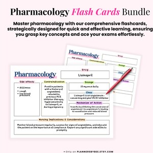 Pharmacology Flash Cards, Pharmacology Drug Flashcard Template, Drug ...
