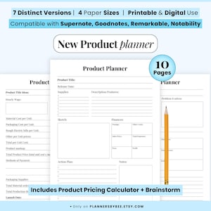 Product Planner Bundle: Launch Development, Pricing (Digital Printable)