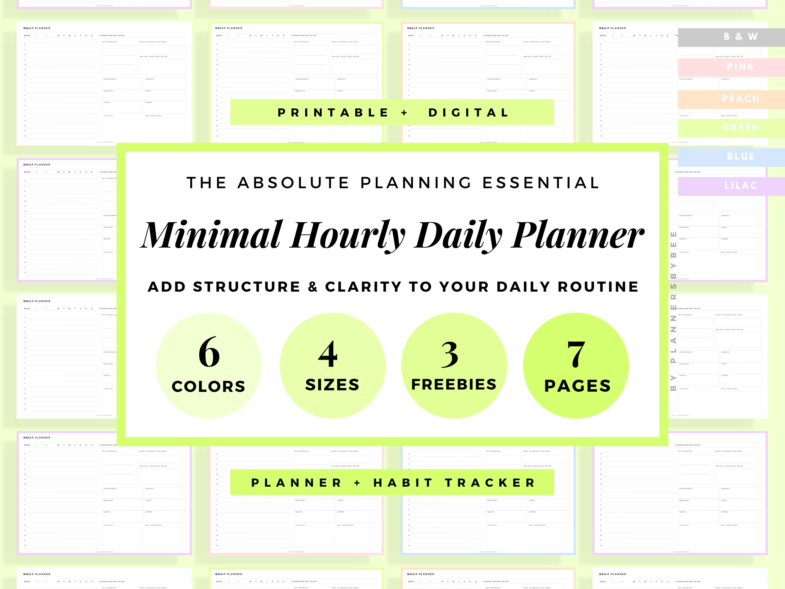 Hourly Daily Planner Printable Digital Daily Planner Template - Etsy