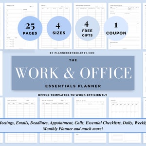 Printable Work Schedule Planner Office Tasks Checklist Office Organizer Work To Do Employee Planner Business Meetings Work Emails Tracker