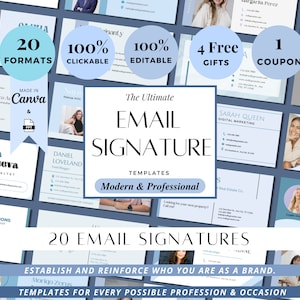 Best Professional Email Signature Clickable Links & Logo Personal Gmail Signature, Email Signature Template Canva, Clients Realtors Teacher
