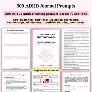 ADHD Planner Adult Prompts, ADHD Planner Printable,Productivity, Therapy Questions Digital, adhd Journal Printable, Neurodivergent