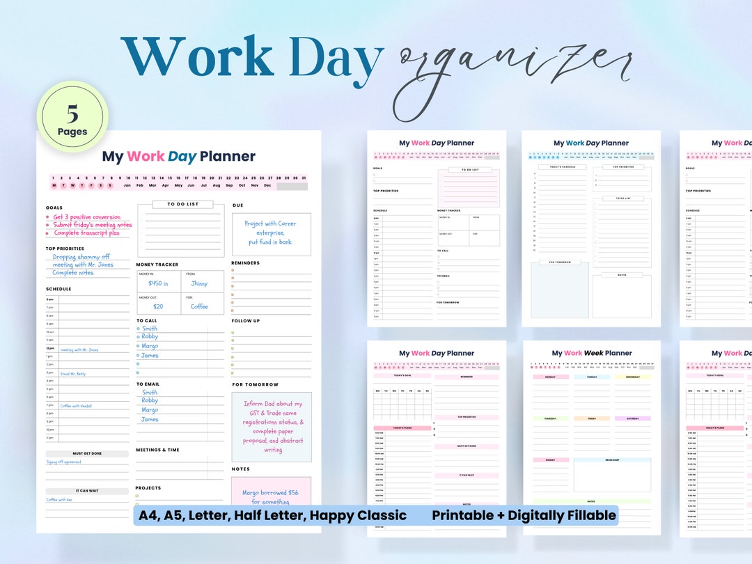 Office Organizer, Work Day Planner, Business Office Planner